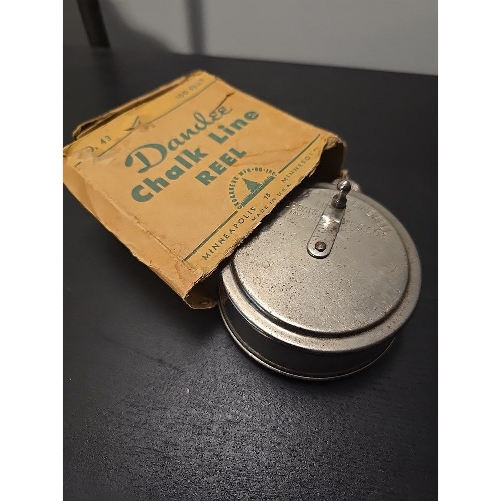 Vintage CEDARBERG MFG CO Dandee Chalk Line Reel 100' Made in Minneapolis USA